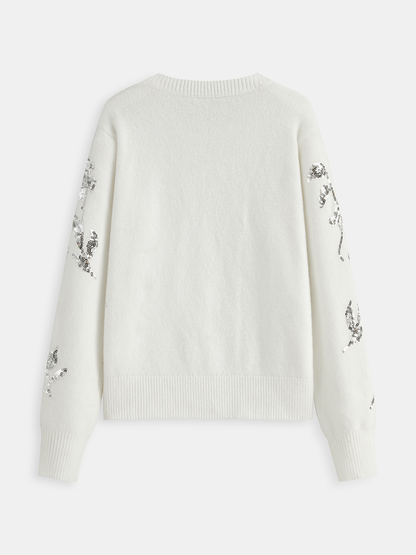 Pullu Çiçekli Büyük Boy Kazak