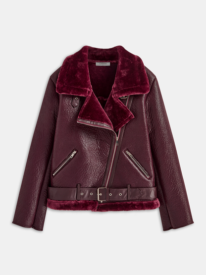 Fermuarlı Kemerli Yumuşak Polar Ceket