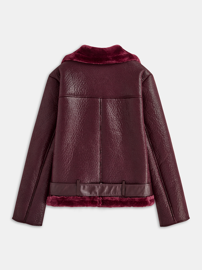 Fermuarlı Kemerli Yumuşak Polar Ceket