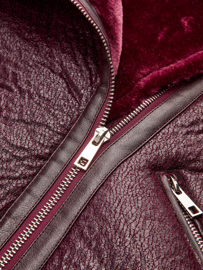 Fermuarlı Kemerli Yumuşak Polar Ceket