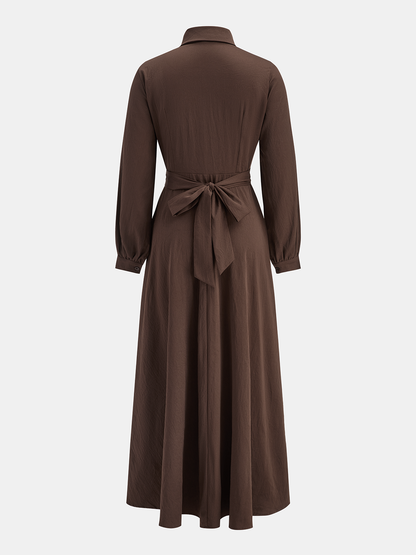 Önü Bağlamalı Gömlek Elbise