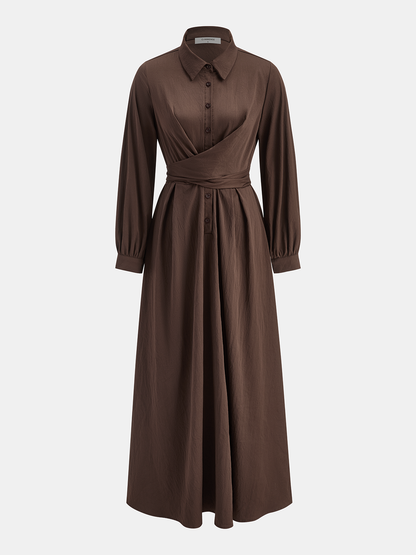 Önü Bağlamalı Gömlek Elbise