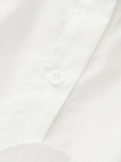 Dik Yaka Kemerli Fırfırlı Gömlek