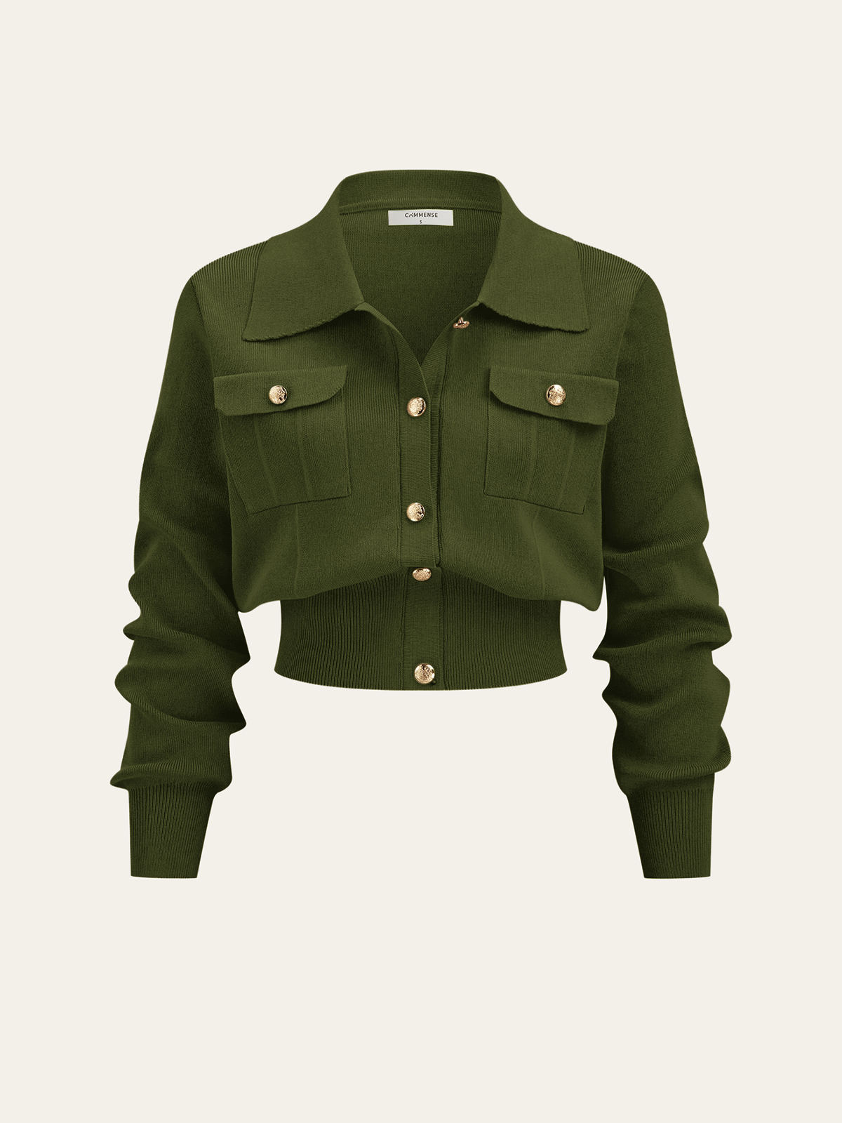 Metal Düğmeli Yakalı Hırka ve Midi Etek Takımı