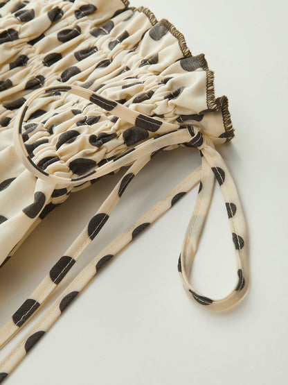 Polka Dot Fırfırlı Midi Etek