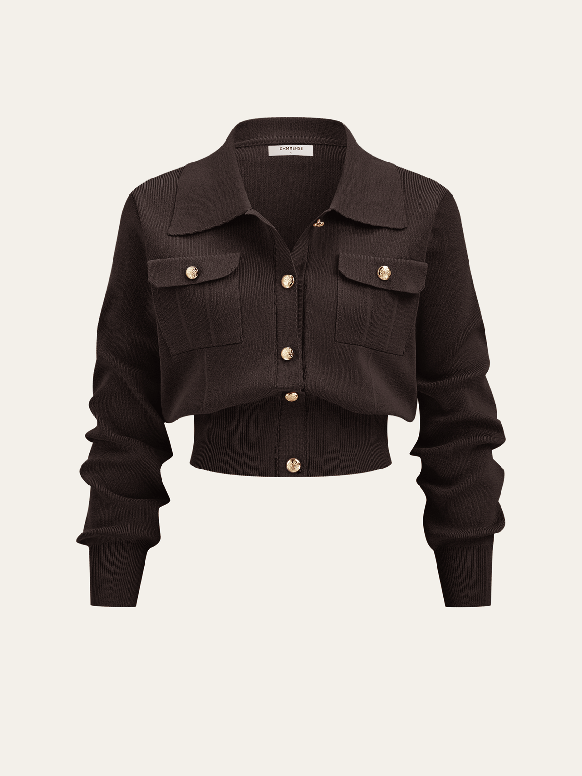 Metal Düğmeli Yakalı Hırka ve Midi Etek Takımı