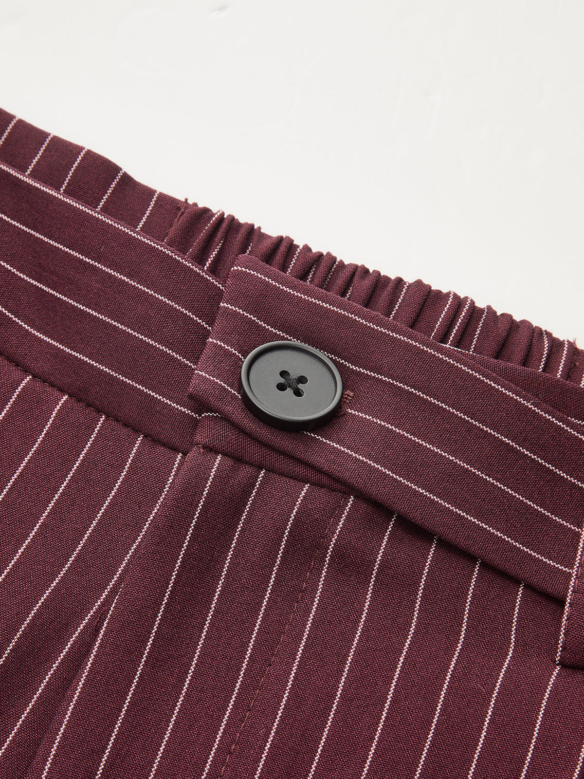 Asimetrik Bel Bantlı Çizgili Geniş Paça Pantolon