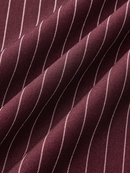 Asimetrik Bel Bantlı Çizgili Geniş Paça Pantolon