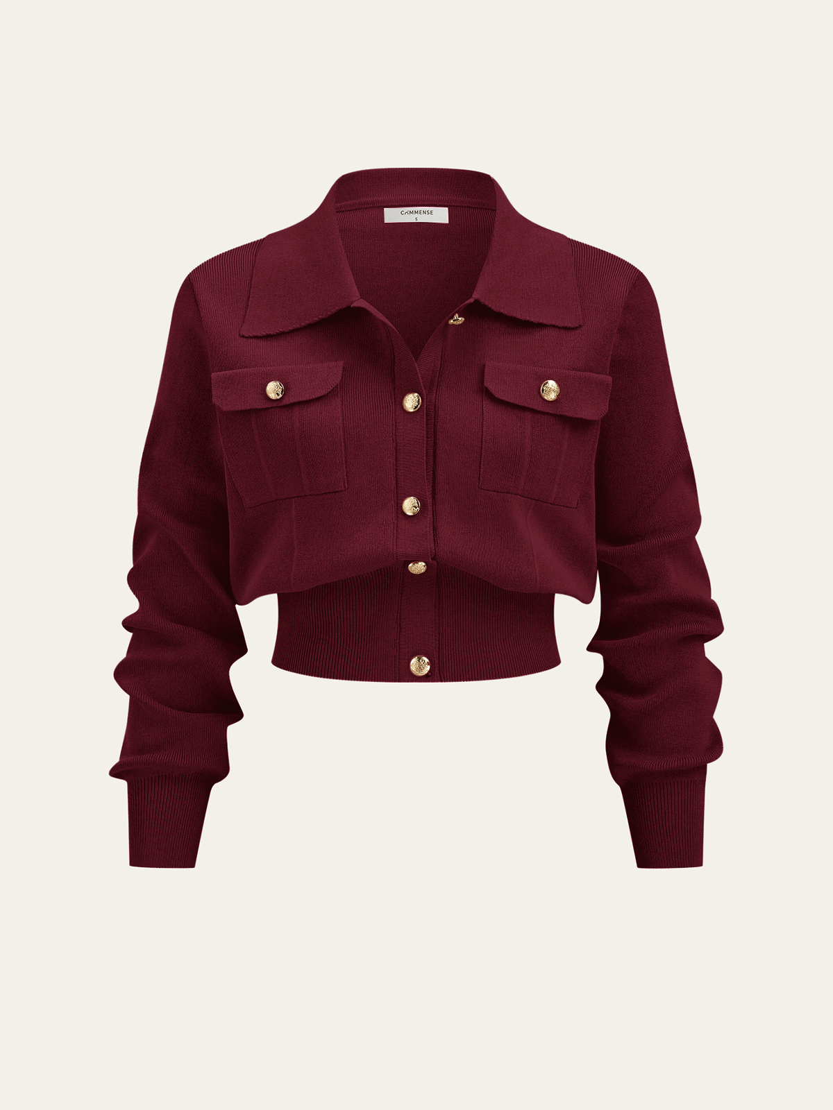 Metal Düğmeli Yakalı Hırka ve Midi Etek Takımı