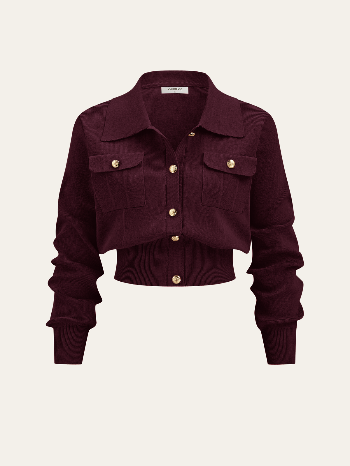 Metal Düğmeli Yakalı Hırka ve Midi Etek Takımı