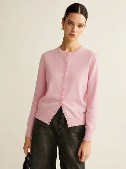 Düğmeli Ön Örgü Hırka