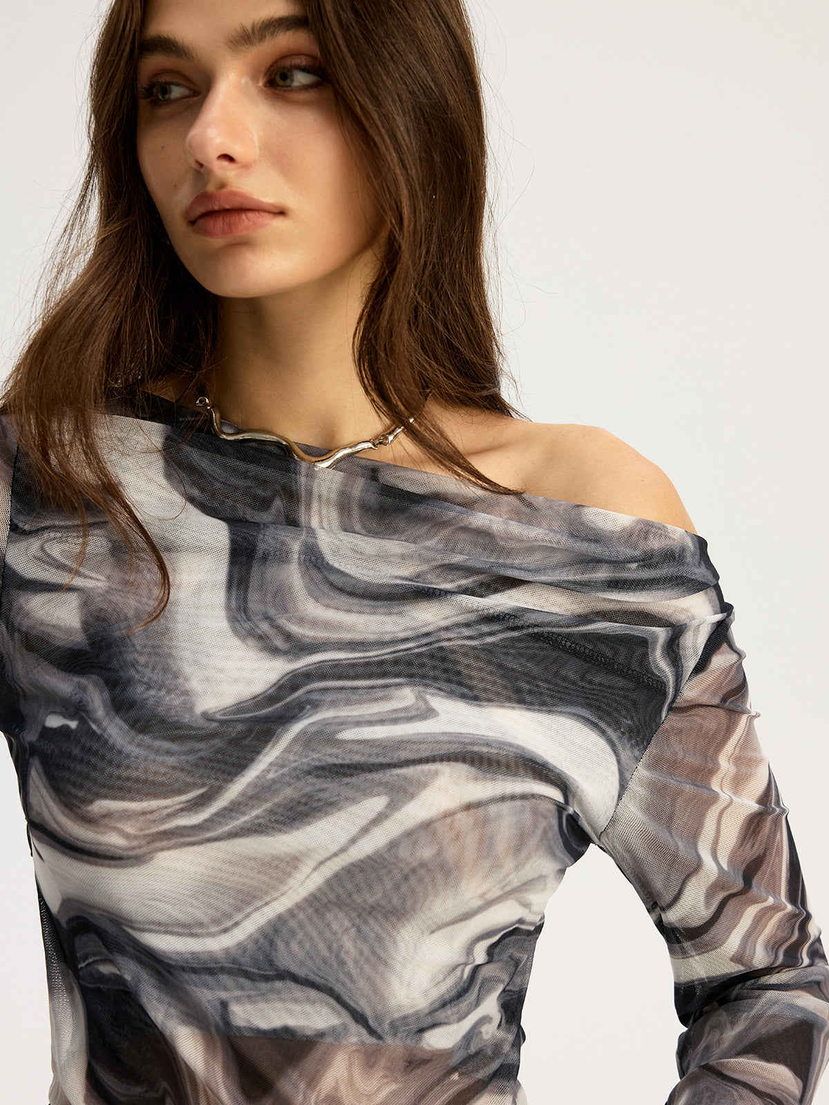 Fırtınalı File Omuz Açık Üst