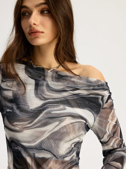 Fırtınalı File Omuz Açık Üst