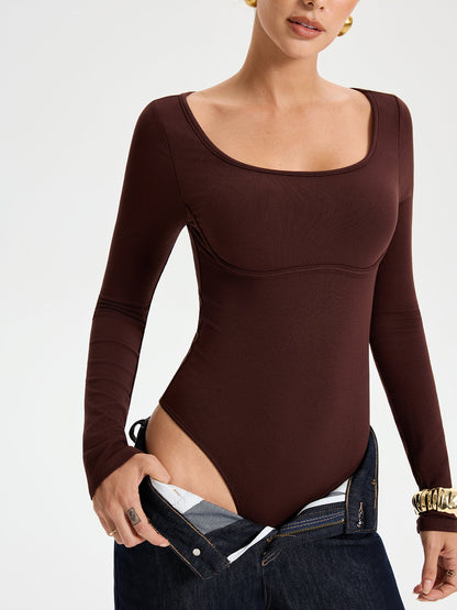 Sütyensiz Kare Yaka Bodysuit