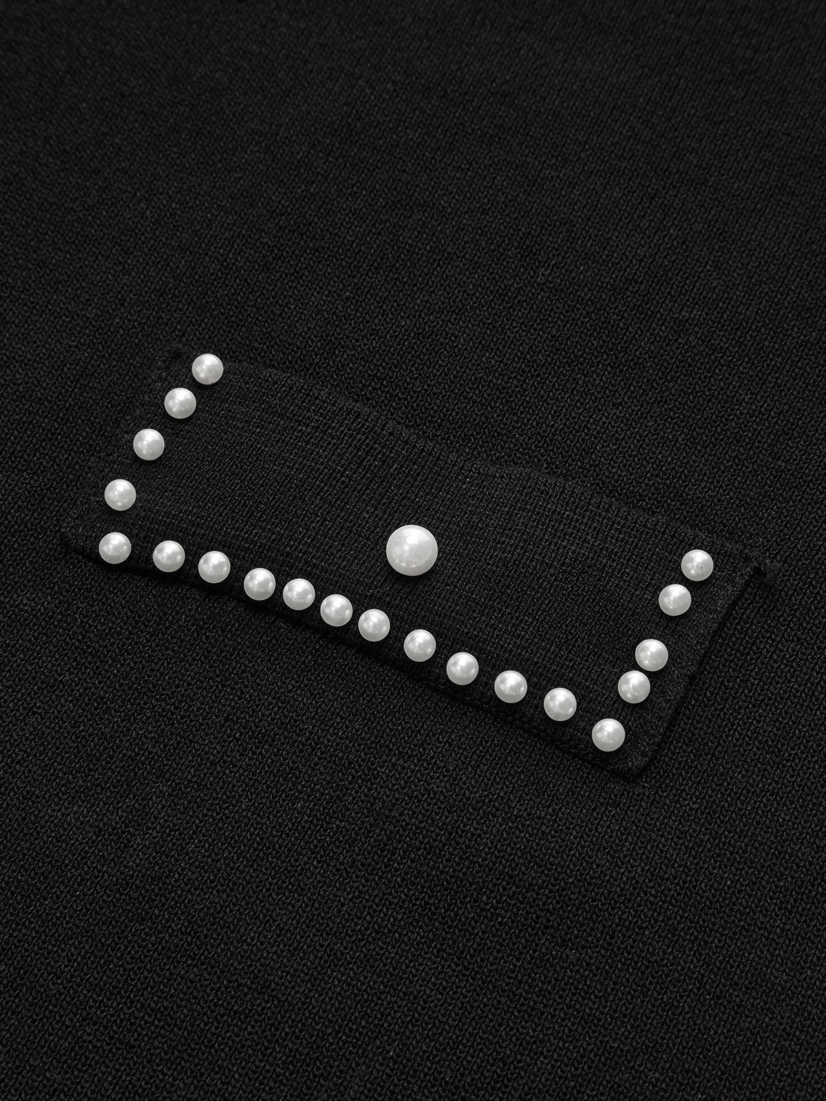 İnci İşlemeli Örgü Midi Elbise