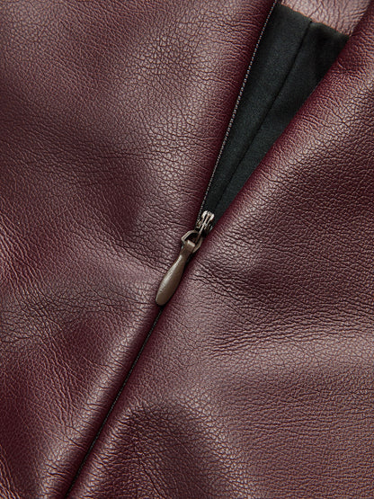 Twisted Lies Suni Deri Mini Etek