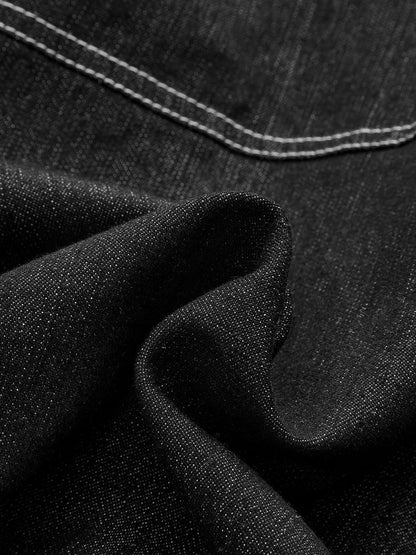 Büyük Boy Fermuarlı Kot Ceket