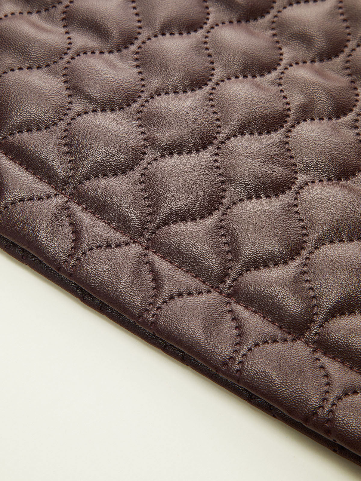 Suni Deri Kapitone Mini Etek