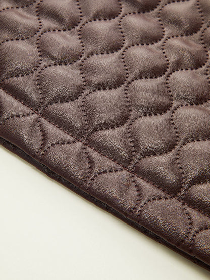 Suni Deri Kapitone Mini Etek