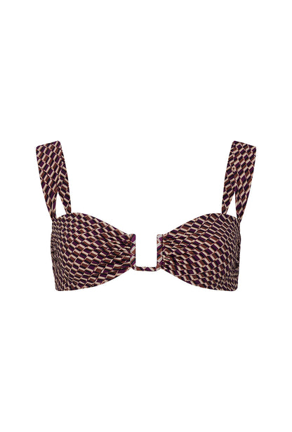 Cannes Bikini Üstü - Vintage Geo Desen Desen Desen
