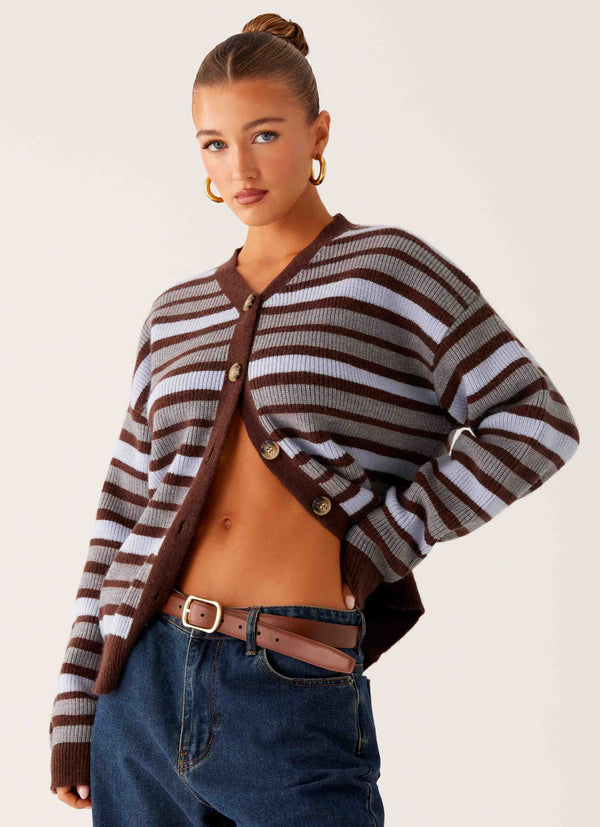 Charlie Büyük Boy Hırka - Tawny Stripe