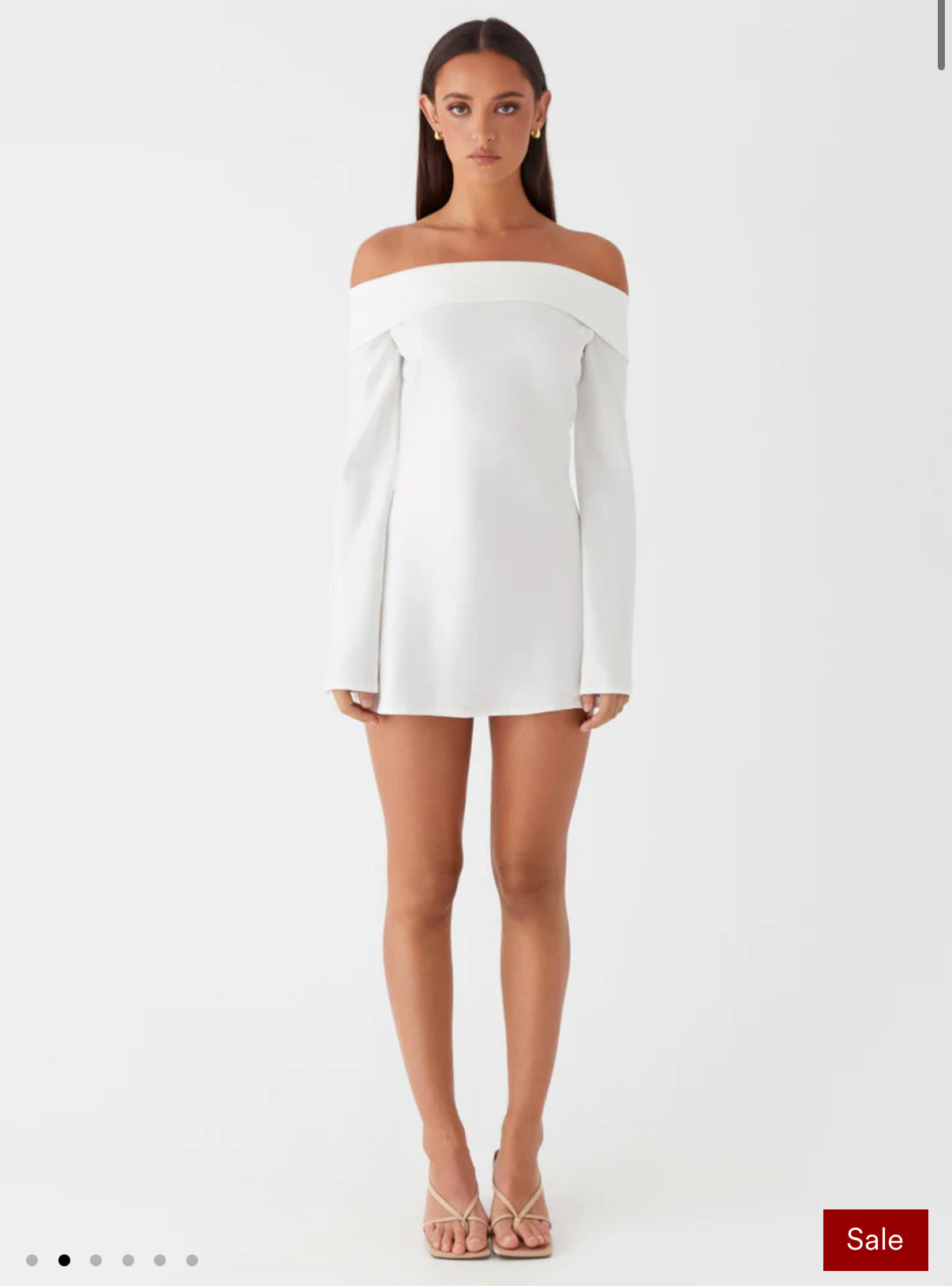 Lumina Uzun Kollu Beyaz Mini Elbise