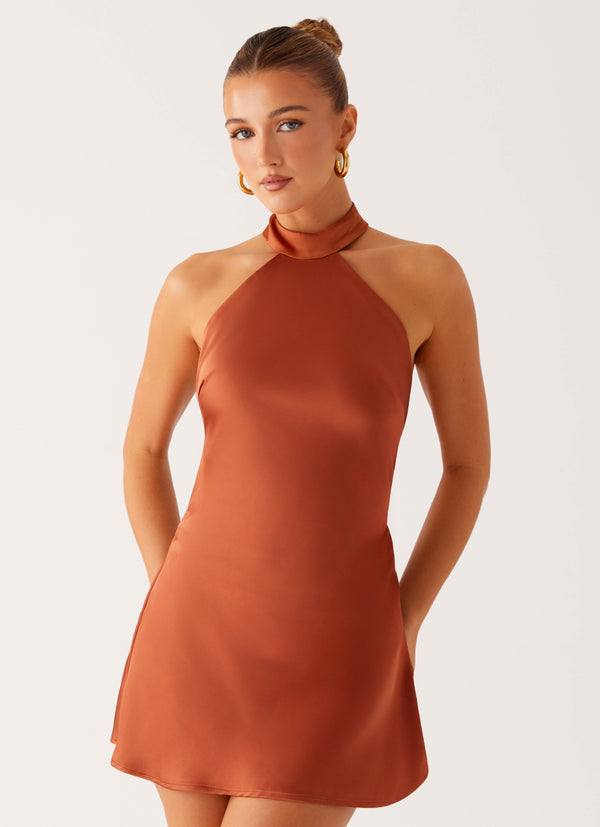 Golden Dunes Mini Elbise - Pas Rengi