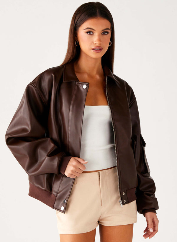 Indara Bomber Ceket - Çikolata