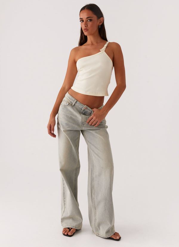 Keanna Düşük Bel Kot Pantolon - Vintage
