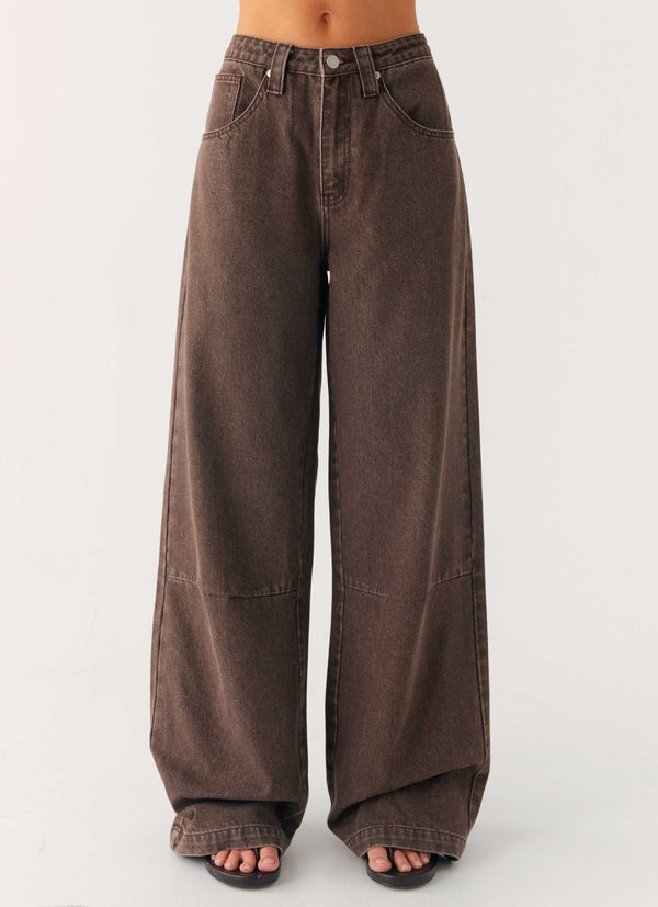 Midwest Low Rise Jeans - Açık Yıkama Çikolata