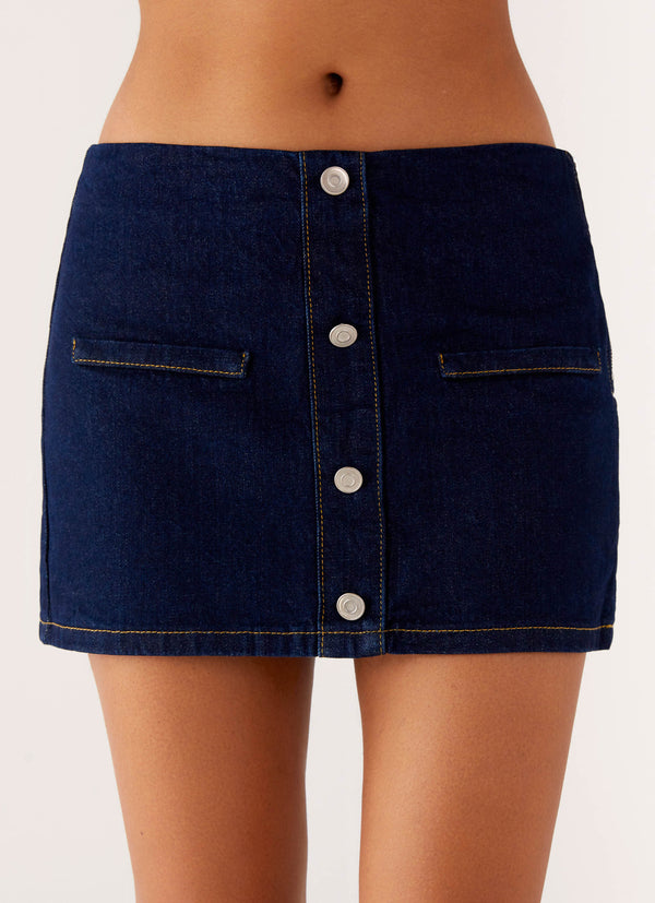 Morrison Kot Mini Etek - Indigo