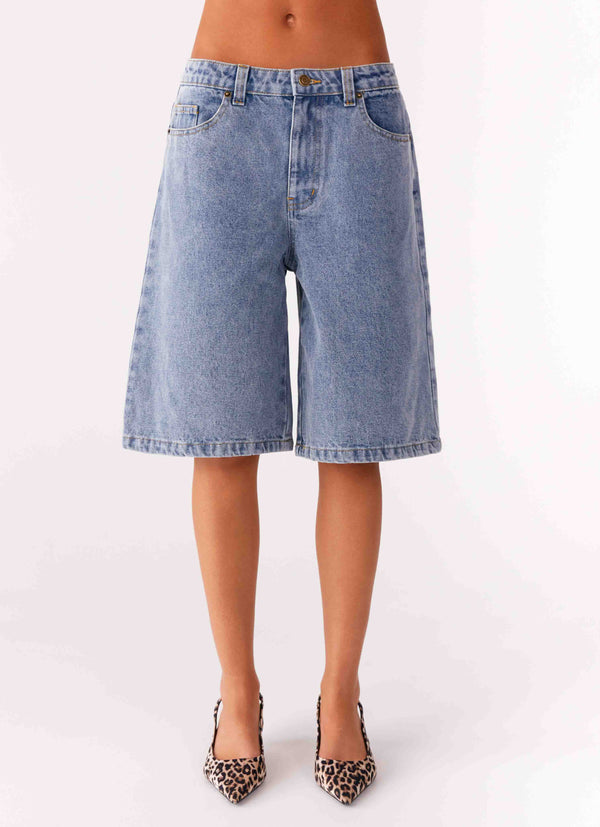 Orleans Denim Şort - Mavi