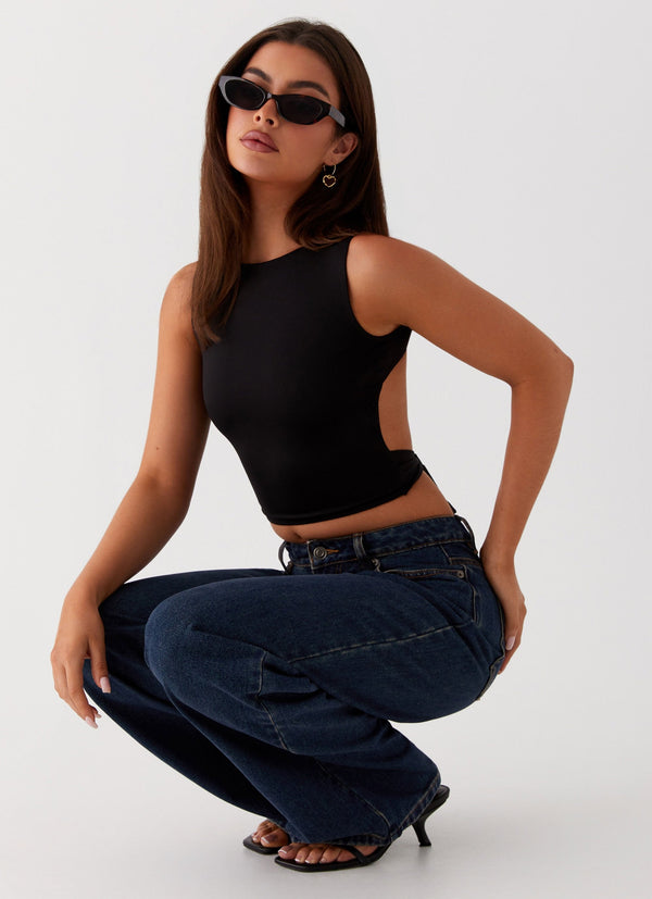 Saskie Crop Top - Siyah