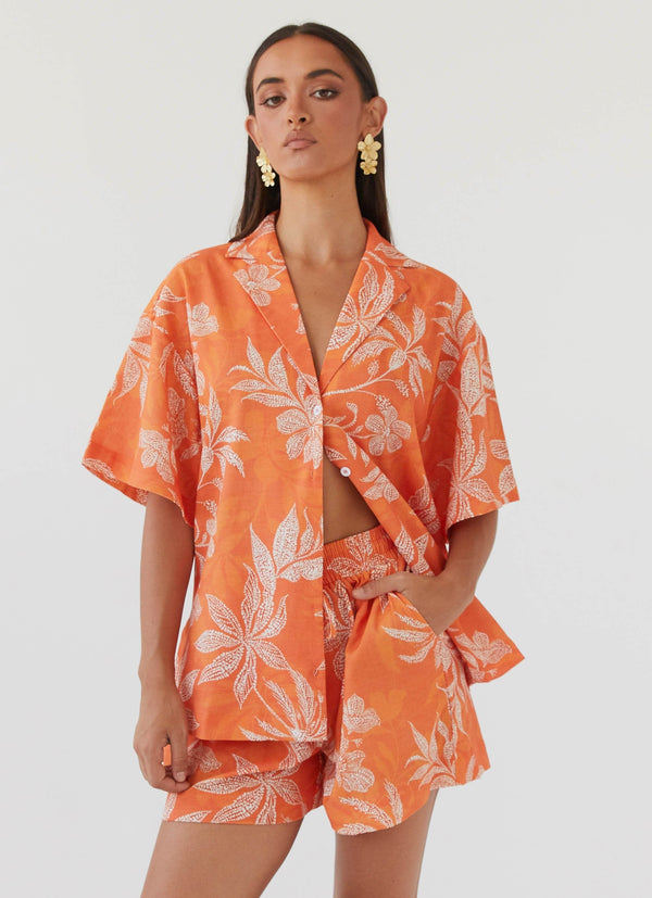 Sweet Relief Keten Şort - Tropic Sunset