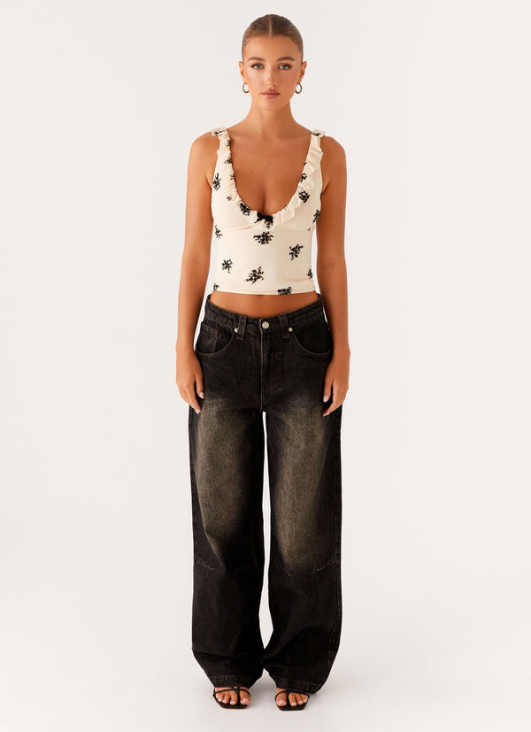 Pera Baggy Denim Jeans - Kahverengi Yıkama
