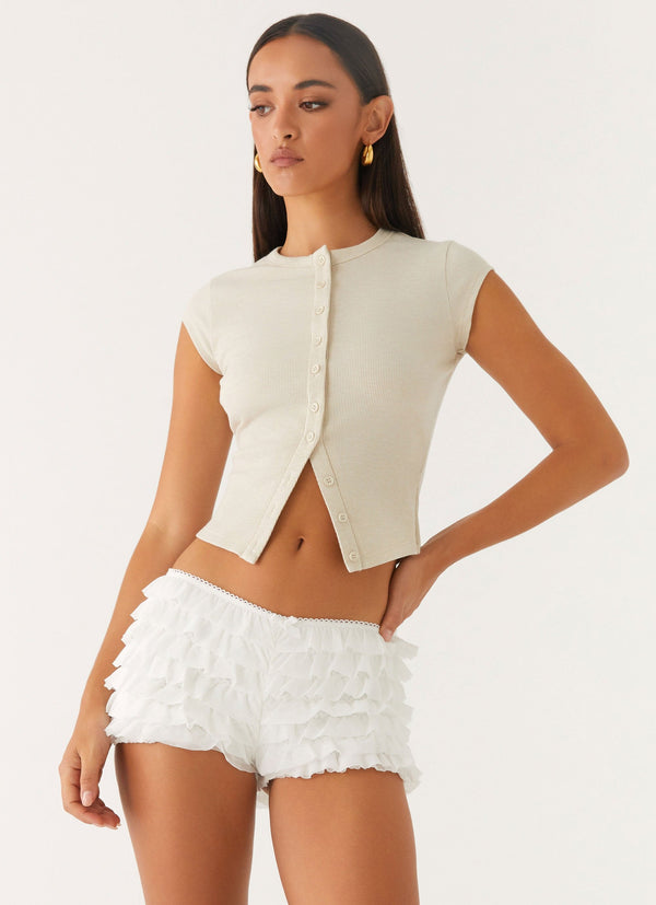 Pixie Bloomer Şort - Beyaz
