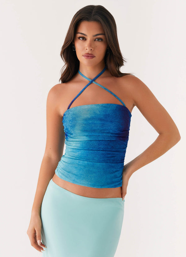 Remedy Halter Üst - Mavi Tie Dye