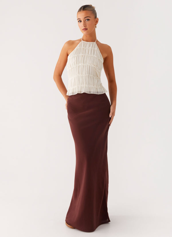Sienna Sunset Maxi Etek - Çikolata