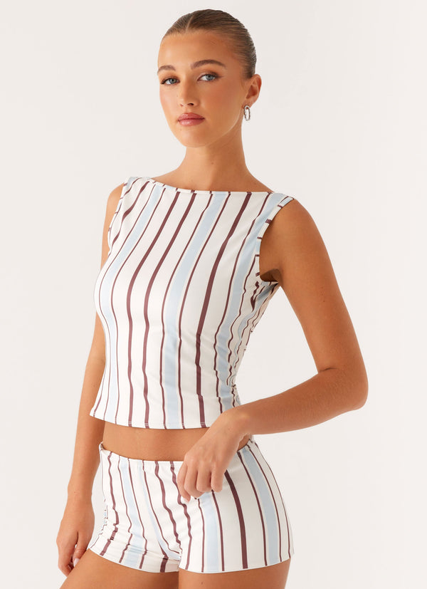 Sun'S Out Tank Top - Mavi Çizgili