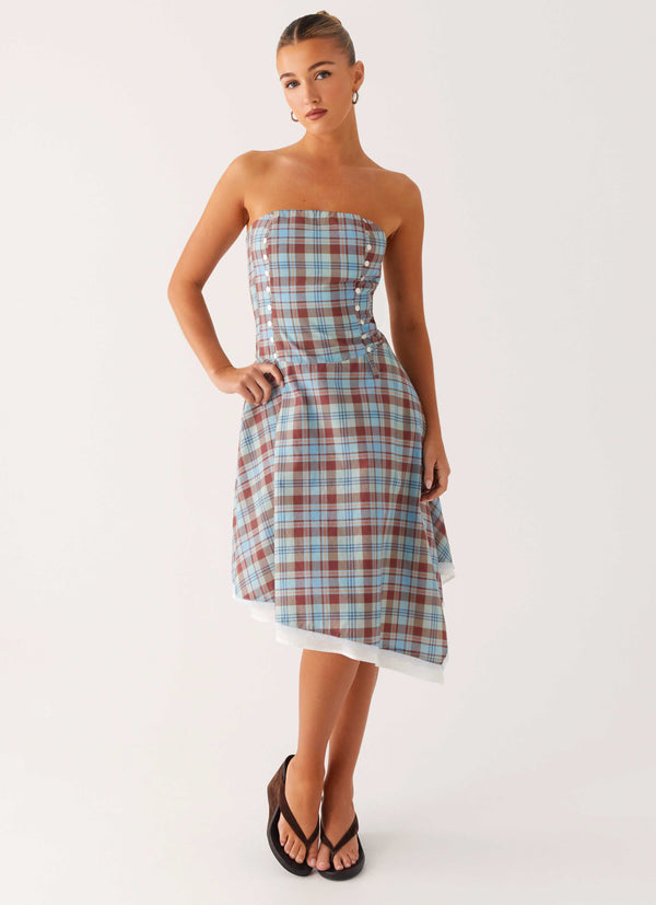 Tonie Straplez Midi Elbise - Shoreline Check
