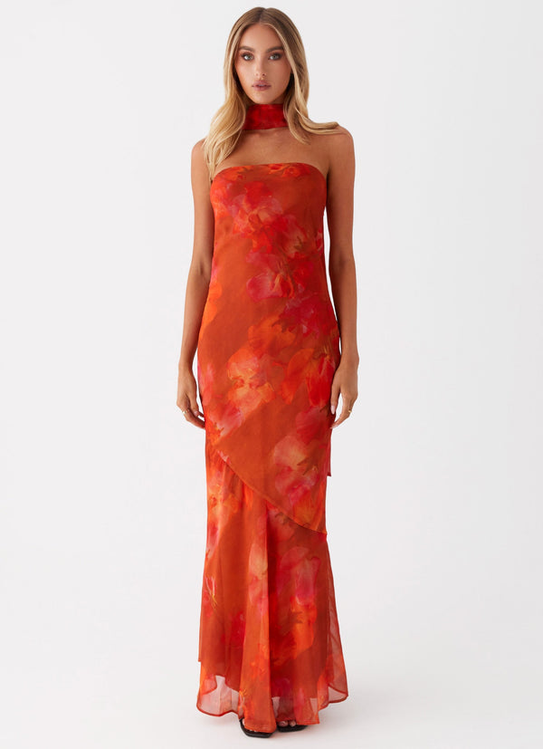 Under The Pagoda Maxi Elbise - Amber