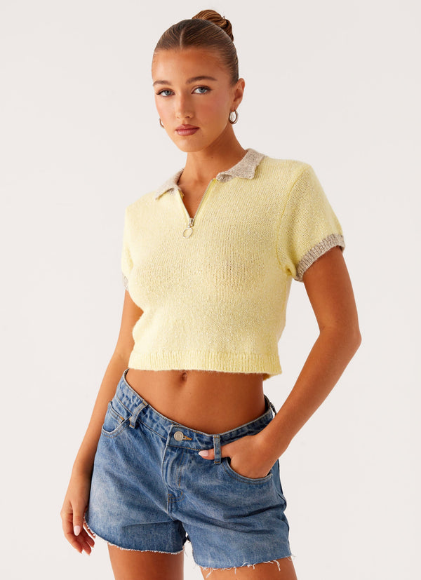 Walsh Örgü Polo Üst - Sarı