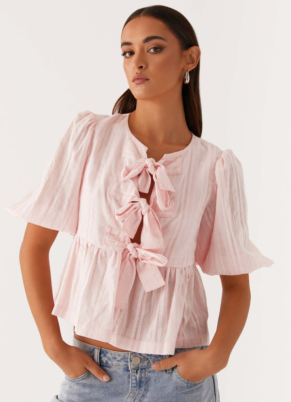 Batı Rüzgarı Bağlamalı Üst - Pembe